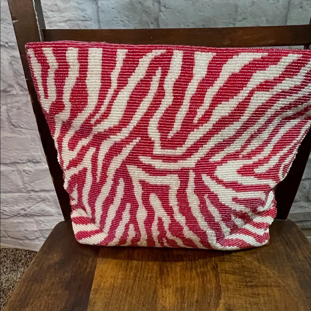 Red and White Striped Bag